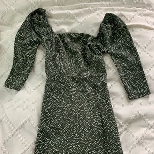 Green polka dot dress